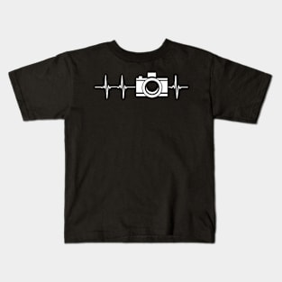 Photographer Heartbeat Camera Photography Kids T-Shirt